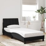 vidaXL Cadre de lit avec lumières LED noir 90x200 cm velours