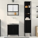 vidaXL Ensemble de meubles de salle de bain 3 pièces en chêne noir en bois d'ingénierie