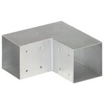 vidaXL Connecteurs de poteau 4 Pièces Forme en L Métal galvanisé 91x91 mm