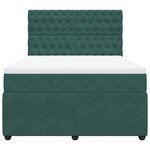 vidaXL Sommier à lattes de lit et matelas Vert foncé 160x200cm Velours
