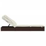 vidaXL Transat avec toit pliable marron 213x63x97 cm résine tressée
