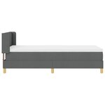 vidaXL Lit à ressorts avec matelas gris foncé 90x200 cm en tissu