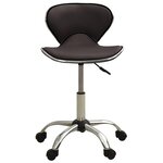 Chaise fauteuil siège de bureau informatique étude similicuir brun 02_0024034
