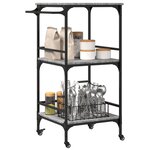vidaXL Chariot de cuisine sonoma gris 60 5x50x105 cm bois d'ingénierie