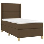 vidaXL Sommier à lattes de lit matelas LED Marron foncé 80x200cm Tissu