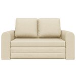 vidaXL Canapé Lit de Sol 2-en-1 Crème 148x71x83 cm Tissu