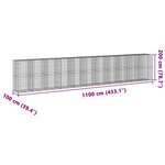 vidaXL Panier gabion avec couvercle 1100x100x200 cm fer galvanisé