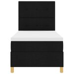 vidaXL Lit avec sommier et matelas noir simple en tissu