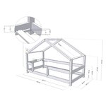 Lit cabane enfant LUCKY 80 x 180 gris