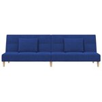 vidaXL Canapé-lit à 2 places avec deux oreillers bleu tissu
