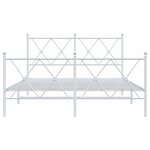 vidaXL Cadre de lit métal sans matelas et pied de lit blanc 137x190 cm