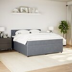 vidaXL Sommier à lattes de lit et matelas Gris foncé 180x200cm Velours