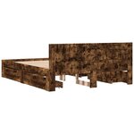 vidaXL Cadre de lit avec tête de lit chêne fumé 160x200 cm