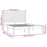 vidaXL Cadre de lit sans matelas noir 150x200 cm bois massif