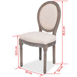 vidaXL Chaises à manger lot de 4 crème tissu