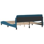 VidaXL Cadre de lit et tête de lit sans matelas bleu 180x200cm velours