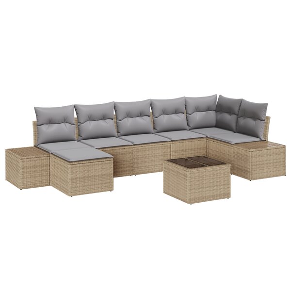 vidaXL Ensemble de canapé de jardin 8 pièces avec coussins rotin noir