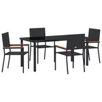 vidaXL Ensemble de salle à manger 5 pièces Noir Poly Rattan