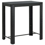 vidaXL Ensemble de bar d'extérieur 5 Pièces coussins Résine tressée Noir
