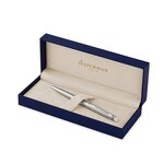 Stylo bille Hémisphère Acier inoxydable C.C Attribut Palladium Pte Moyenne Bleu WATERMAN