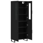 vidaXL Buffet haut Noir 69 5x34x180 cm Bois d'ingénierie