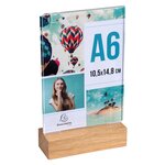 Porte-visuel Avec Socle En Bois Vertical A6 - Cristal - X 10 - Exacompta