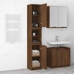 vidaXL Armoire de bain Chêne marron 32x34x188 5 cm Bois d'ingénierie