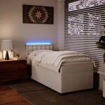 vidaXL Sommier à lattes de lit avec matelas Blanc 90x190 cm Similicuir