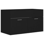 vidaXL Armoire d'évier avec lavabo intégré Noir Aggloméré