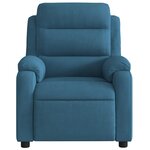 vidaXL Fauteuil inclinable électrique bleu velours