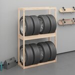 vidaXL Porte-pneus 120x40x180 cm Bois de pin massif