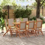 vidaXL Ensemble à manger de jardin 9Pièces bois d'acacia solide textilène