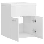 vidaXL Armoire d'évier avec lavabo intégré Blanc brillant Aggloméré