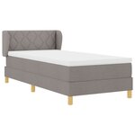vidaXL Lit Box Spring avec Matelas Taupe 100x200 cm Tissu