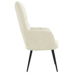 vidaXL Chaise de relaxation Blanc crème Velours