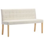 vidaXL Banc 140 cm Crème Velours