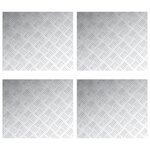 vidaXL Plaques antidérapantes en aluminium à motif losange - 4 pièces - 60x50 cm