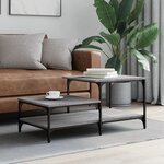 vidaXL Table basse sonoma gris 100x50 5x45 cm bois d'ingénierie