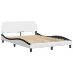 vidaXL Cadre de lit avec LED sans matelas blanc et noir 120x200 cm