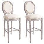 vidaXL Tabourets de bar lot de 2 blanc lin