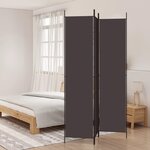vidaXL Cloison de séparation 3 panneaux Marron 150x220 cm Tissu