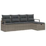 vidaXL Ensemble de Canapé de Jardin 5 Pièces avec Oreillers Rotin Poly Grey