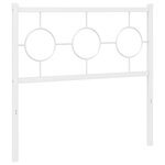 vidaXL Tête de lit métal blanc 90 cm
