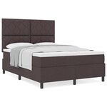 vidaXL Lit avec sommier marron foncé 140x200 cm en tissu