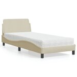 vidaXL Lit avec matelas crème 80x200 cm tissu