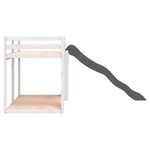 vidaXL Lit superposé avec toboggan/échelle blanc 90x190 cm pin massif