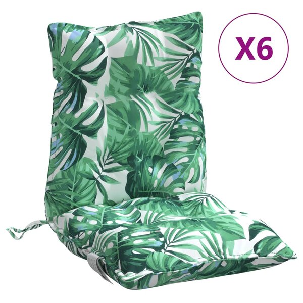 vidaXL Coussins de chaise à dossier bas lot de 6 modèle de feuille