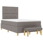 Lit Box Spring vidaXL avec Matelas & Banc Taupe 120x200 cm Tissu