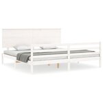 vidaXL Cadre de lit sans matelas blanc 200x200 cm bois massif