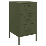 vidaXL Tables de chevet 2 Pièces vert olive 36x39x68 cm